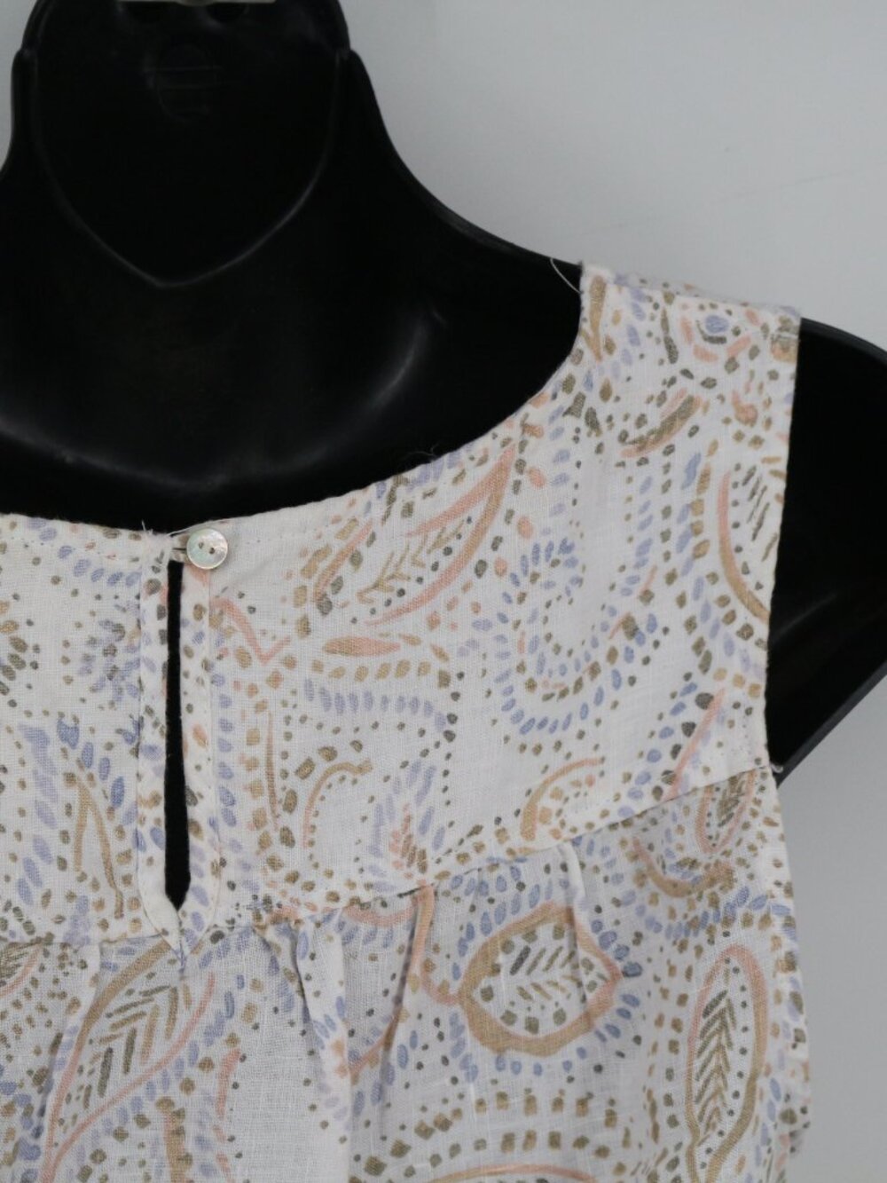 Rachel Ashwell Womens Pastel Paisley Linen Sleeveless Shift Dress Size Medium - Picture 7 of 8